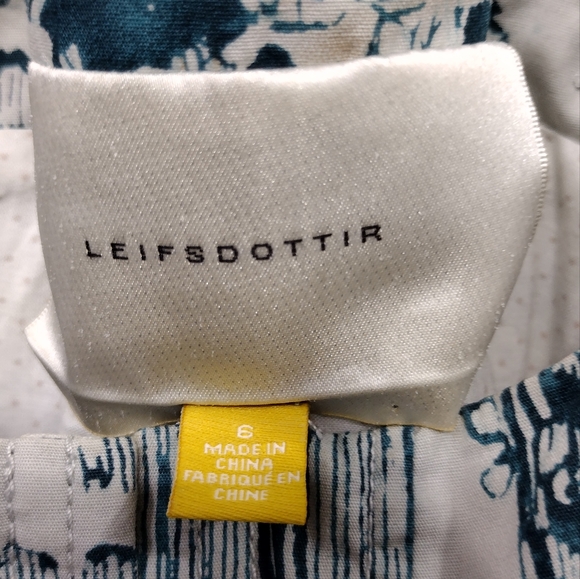 Leifsdottir Tree Print Dress Womens 6 White Blue Boho Retro 90s Y2K Cottagecore - Picture 8 of 9